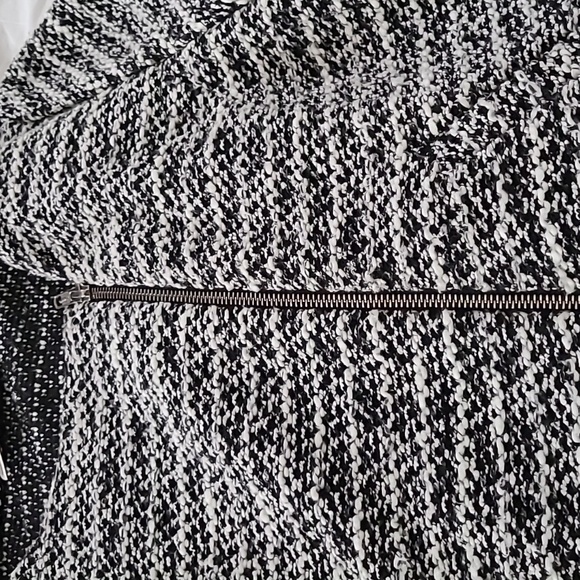 Loft Black White Asymmetrical Zip Moto Blazer Jacket, Size S - Picture 7 of 10